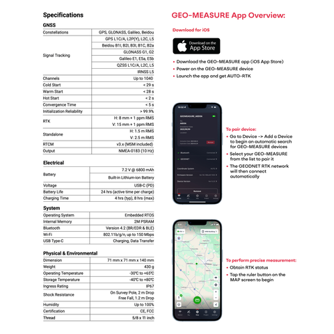 GEO‑MEASURE: Handheld GNSS RTK Receiver (Free Gift with First 100 Orders Limited Time Only)